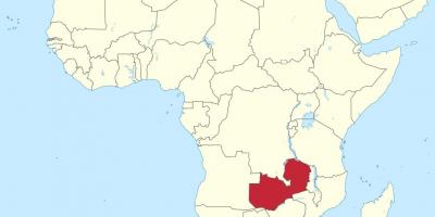 નકશો આફ્રિકા દર્શાવે ઝામ્બિયા