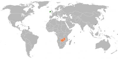 ઝામ્બિયા નકશો, વિશ્વમાં