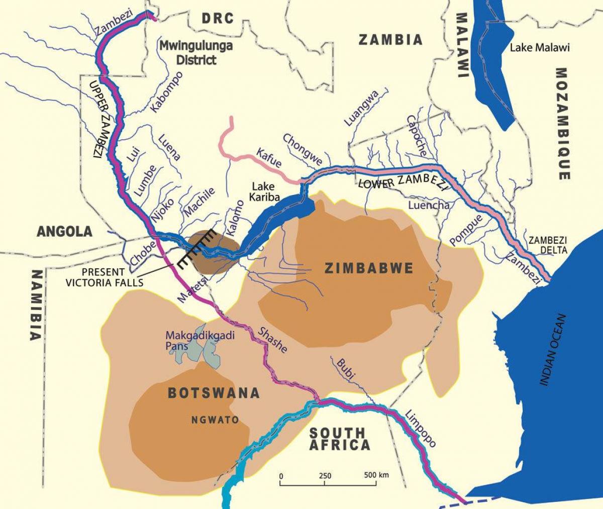 નકશો ભૌગોલિક zambi