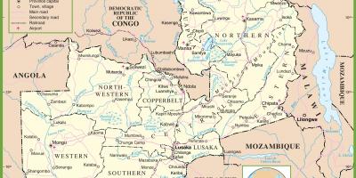 નકશો રાજકીય ઝામ્બિયા